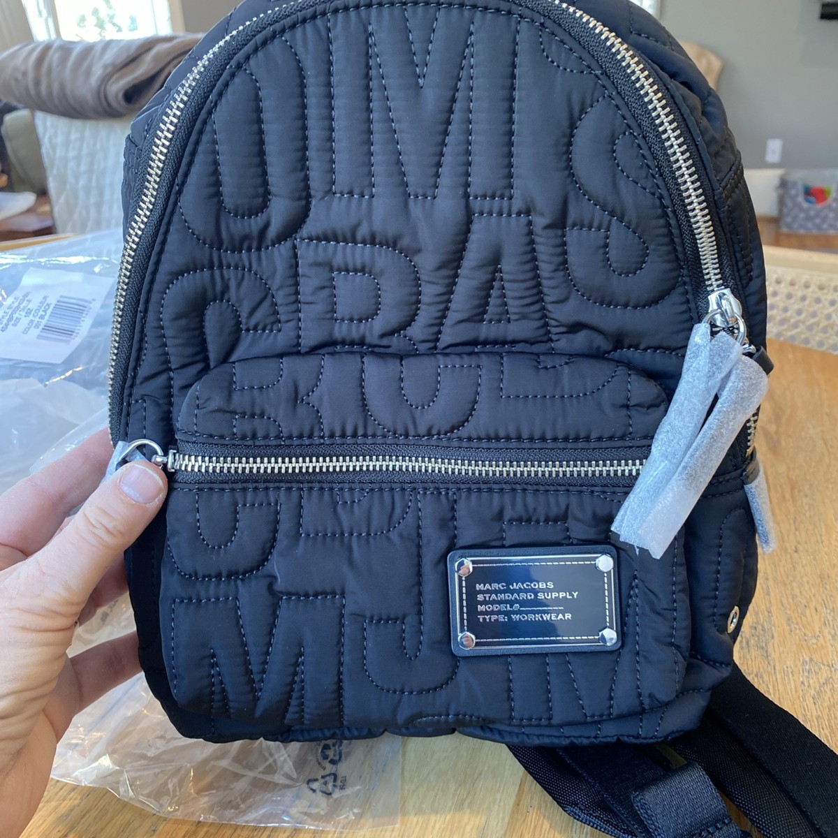Marc Jacobs Small Black Monogram Quilted Puffy Nylon