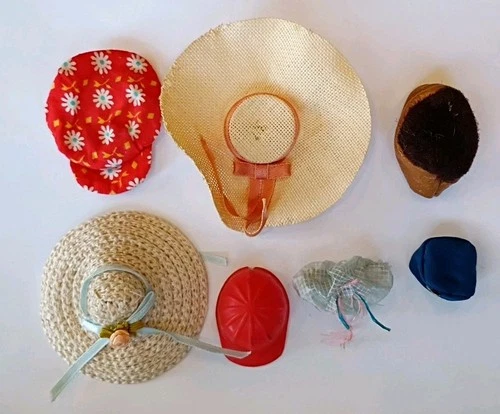 Lot Vintage Barbie Skipper Francie Mattel Dolls 60’s & 70’s Hats