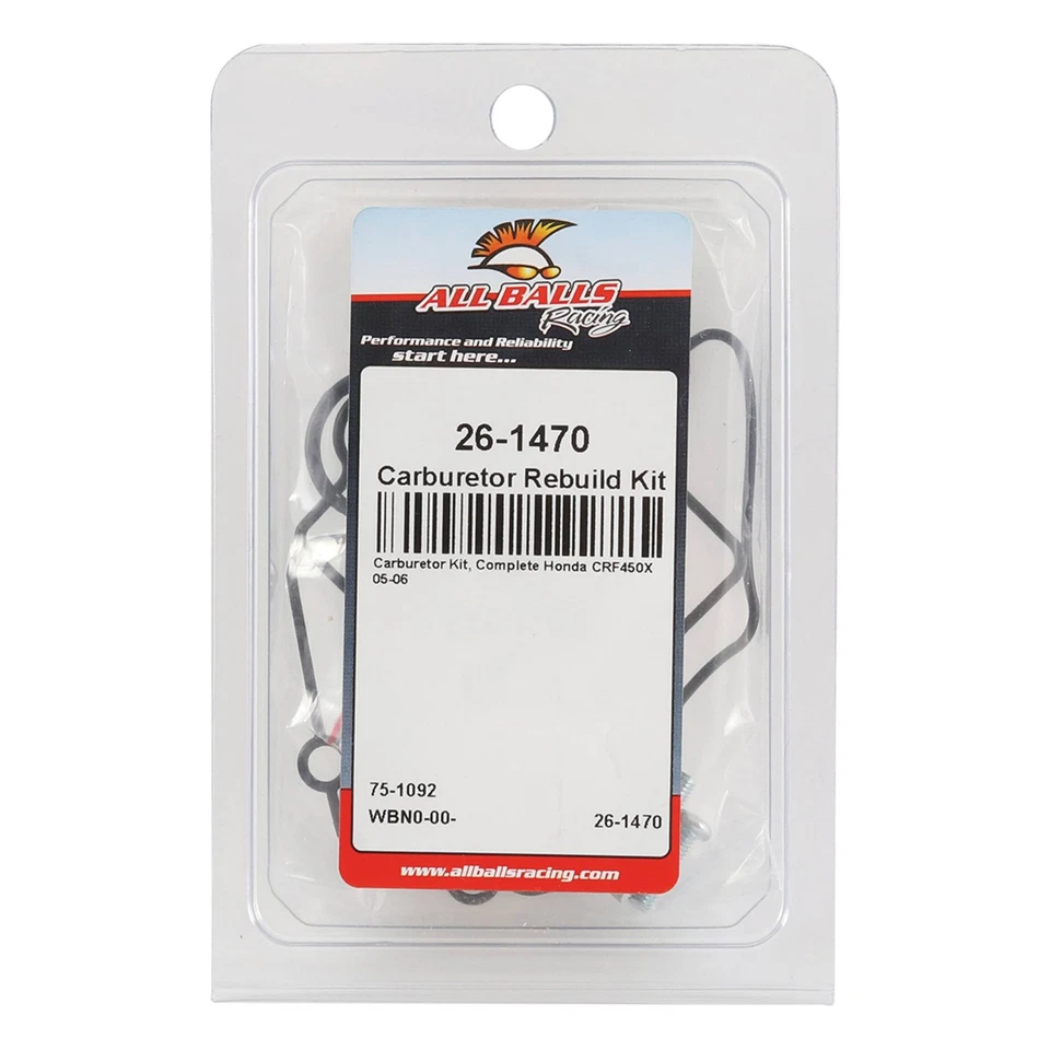 All Balls Carburetor Rebuild Kit 26-1470 For Honda CRF 450 X 05 06 Foto 4 de 4