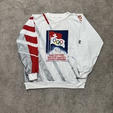 Vintage 80s Adidas 2nd Winter Olympics St. Saint Moritz 28 Sweatshirt Medium