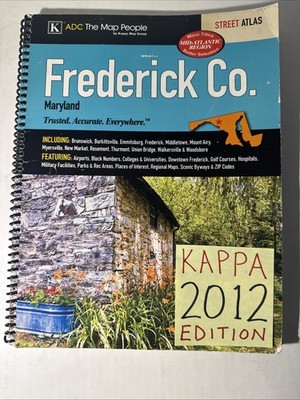 Frederick County Maryland Street Atlas 2012 Kappa ADC Guide MD Road Map