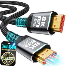 1.5FT 48Gbps Gold-Plated Ultra High Speed Military Grade Nylon Braided HDMI Cord