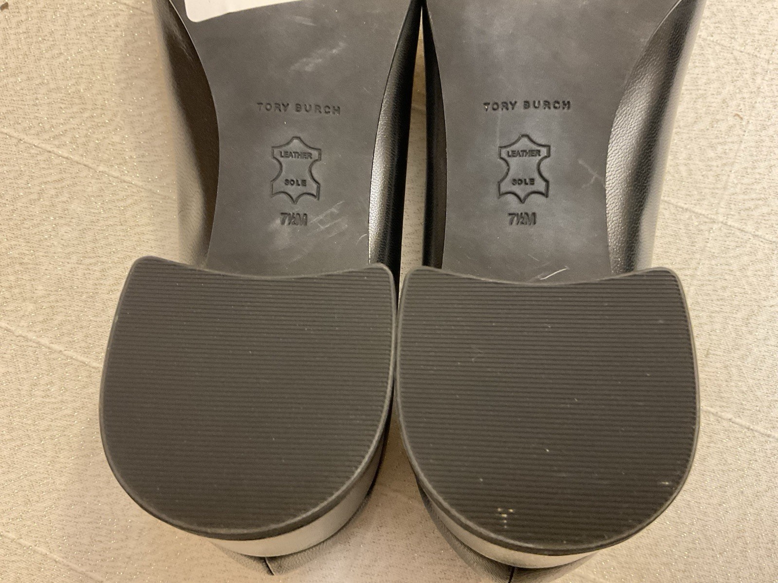 Tory Burch Cap Toe Ballet Pump In Black Leather 7.5 M $325 thumbnail 13