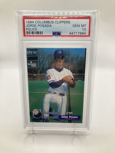 Jorge Posada Yankees 1994 Columbus Clippers Police RC ROOKIE PSA 10 GEM MINT