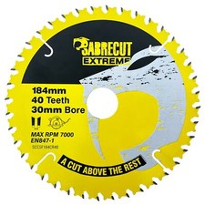 SabreCut 184mm 40T x 30mm Circular Saw Blade for Dewalt DWE560 Framing DT10303