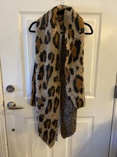 New Women's Leopard Blanket Scarf Wrap Animal Print Warm Soft Time Tru NWT