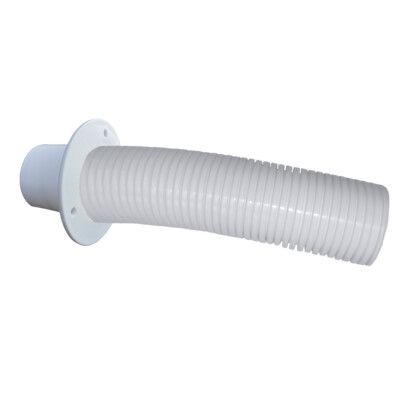 TRIDENT 4' STERN FLEX HOSE W/ TRANSOM FLANGE WHITE