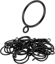Curtain Rings with Eyelets, 48 Pack Metal Drapery Rings for Pinch Pleat Curtains