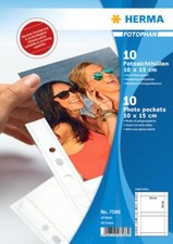 5 x HERMA 7586 Fotoh&uuml;llen Fotosichth&uuml;llen Fotophan 10x15cm wei&szlig; quer 50 H&uuml;llen