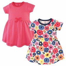 Touched By Nature B�b� Coton Bio Robe 2-Pack, Brillant Fleur