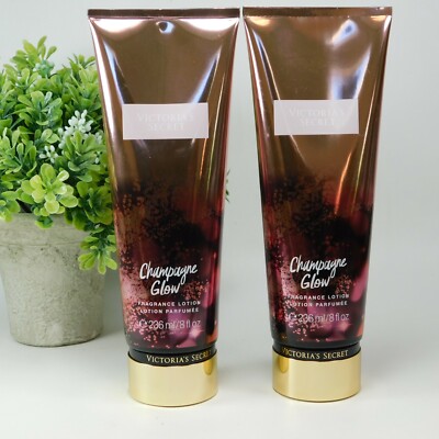 2x Victoria's Secret Champagne Glow Fragrance Body Lotion 8 oz New RARE