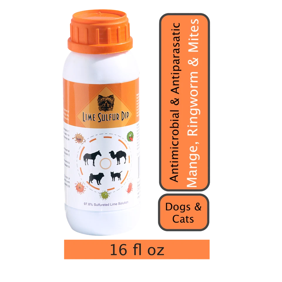 Classic's Lime Sulfur Dip - Cuidado de mascotas contra sarna, tiña, piojos, pulgas, picazón Foto 2 de 4