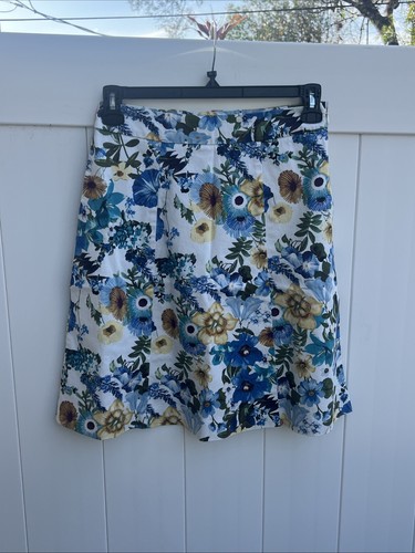 Chadwick’s of Boston Womens Pencil Skirt Floral Multicolor Side Zip Sz 4