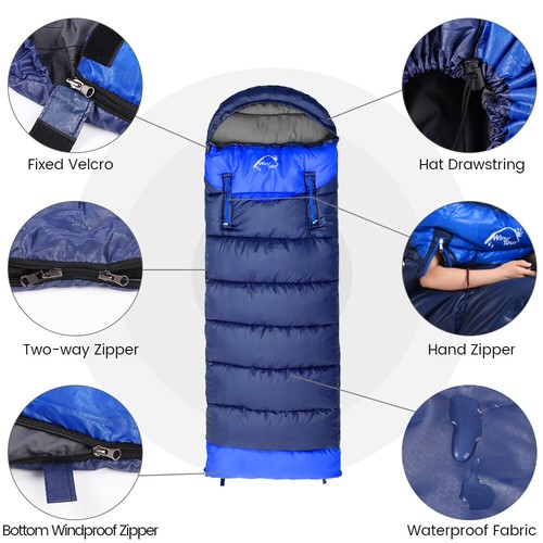 Cold Weather Sleeping Bag for Adult Camping Lightweight Waterproof Sleeping Bag - Picture 3 of 17