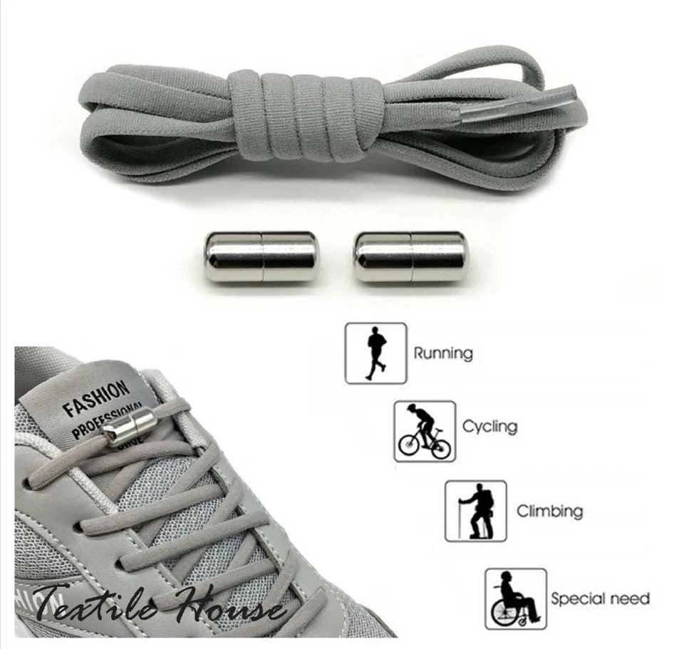 No Tie Elastic Shoe Laces Adult Kids Trainer Lace Lazy Easy No-tie Shoelaces UK - Image 4 of 4