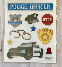 2 Sheets Foil Police Officer Cop Stickers Papercraft Planner Supply Diy Crafts
