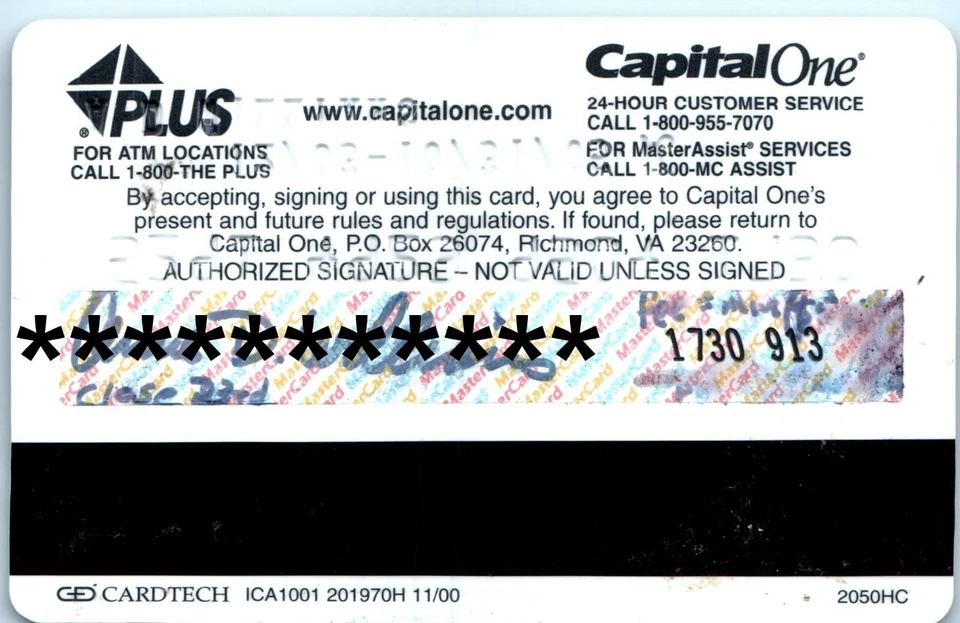 Tarjeta de crédito Capital One Platinum Mastercard caducada 2005 imagen de Tiny Tree Frog Foto 2 de 2