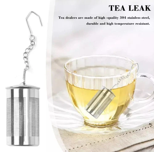 2 Pcs Stainless Steel Tea Infuser & Strainer Fine Mesh Tea Ball With Chain Hook - Picture 9 of 11