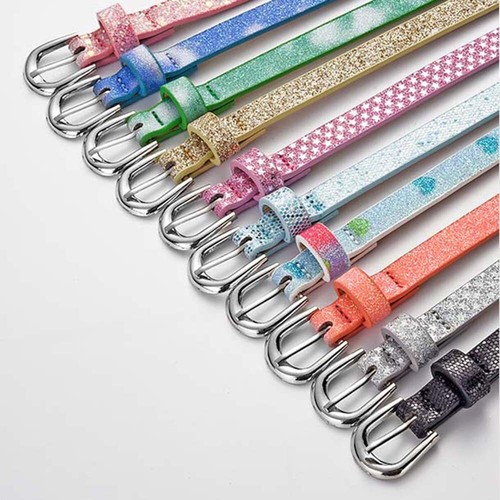 Children Glitter Leather Belt Metal Buckle Pants Waistband Adjustable Simple ∷ - Afbeelding 10 van 19