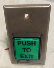 TS-2 Momentary Action Push-to-Exit Push Button, Green by Alarm Controls