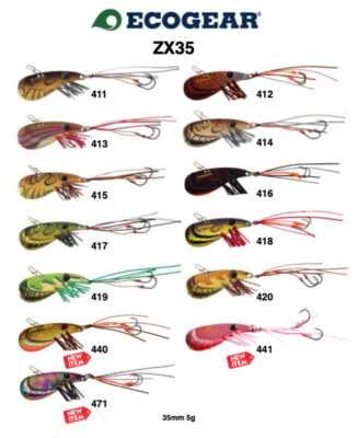 Ecogear Tourn't Bream Sp Blade ZX-35 5.0g Shrimp Blade Fishing