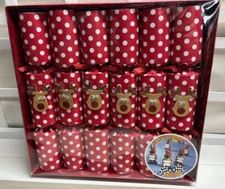 NEIMAN MARCUS / ROBIN REED~ Six English Holiday Crackers  "RACING REINDEER"