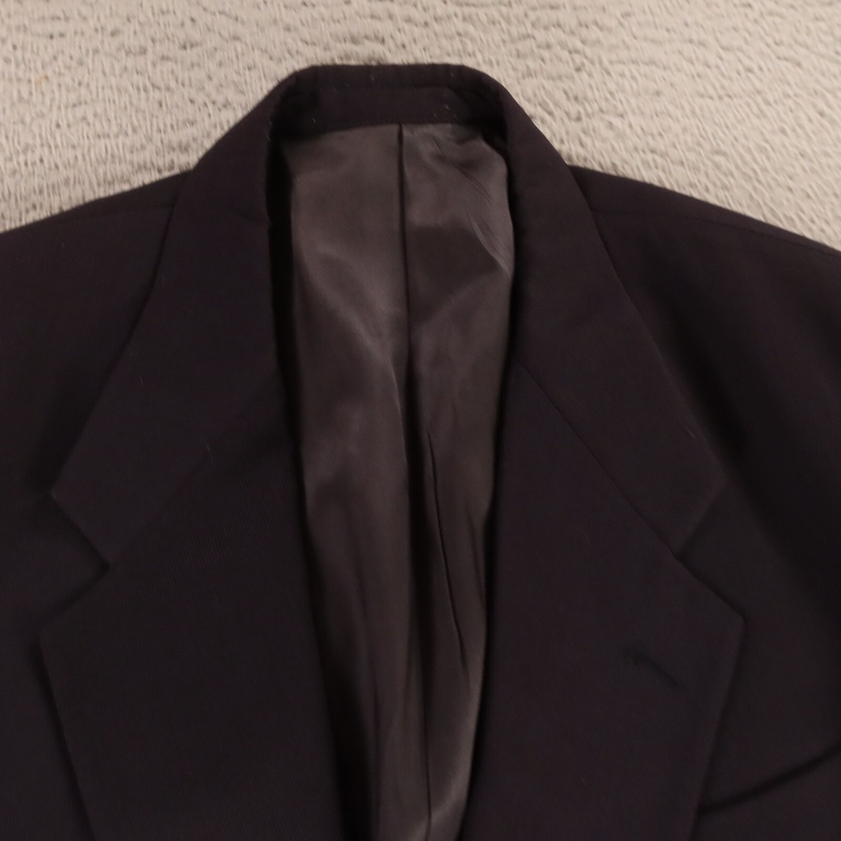 VTG Givenchy Jacket M Blue Self Stripe 100% Wool Hopsack Blazer