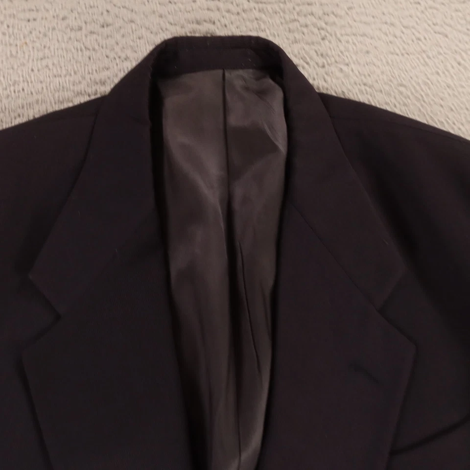 VTG Givenchy Jacket M Blue Self Stripe 100% Wool Hopsack Blazer Made in USA 42R - Image 2 of 4