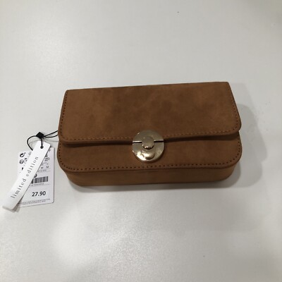 Stradivarius Women's Basic Crossbody Bag With Chain Brown