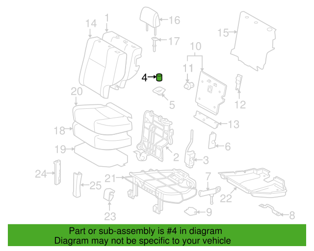 GENUINE TOYOTA 0309 4RUNNER STONE REAR SEAT BACK LOCK RELEASE BUTTON