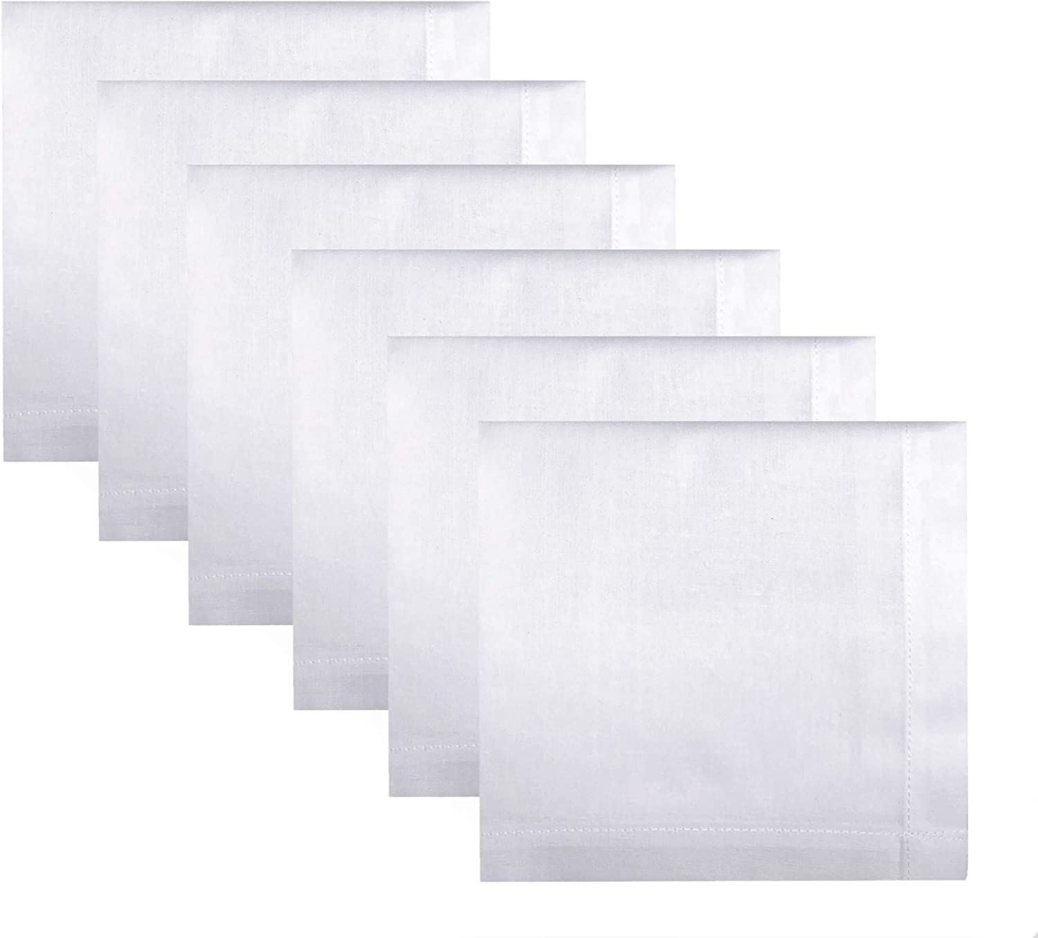 100 COTTON HANDKERCHIEFS LARGE MENS HANKIES 50 CM 20 INCH WHITE KING