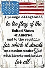 New ListingVintage Metal Signs Allegiance Flag American Us Military Veterans Rustic Decor