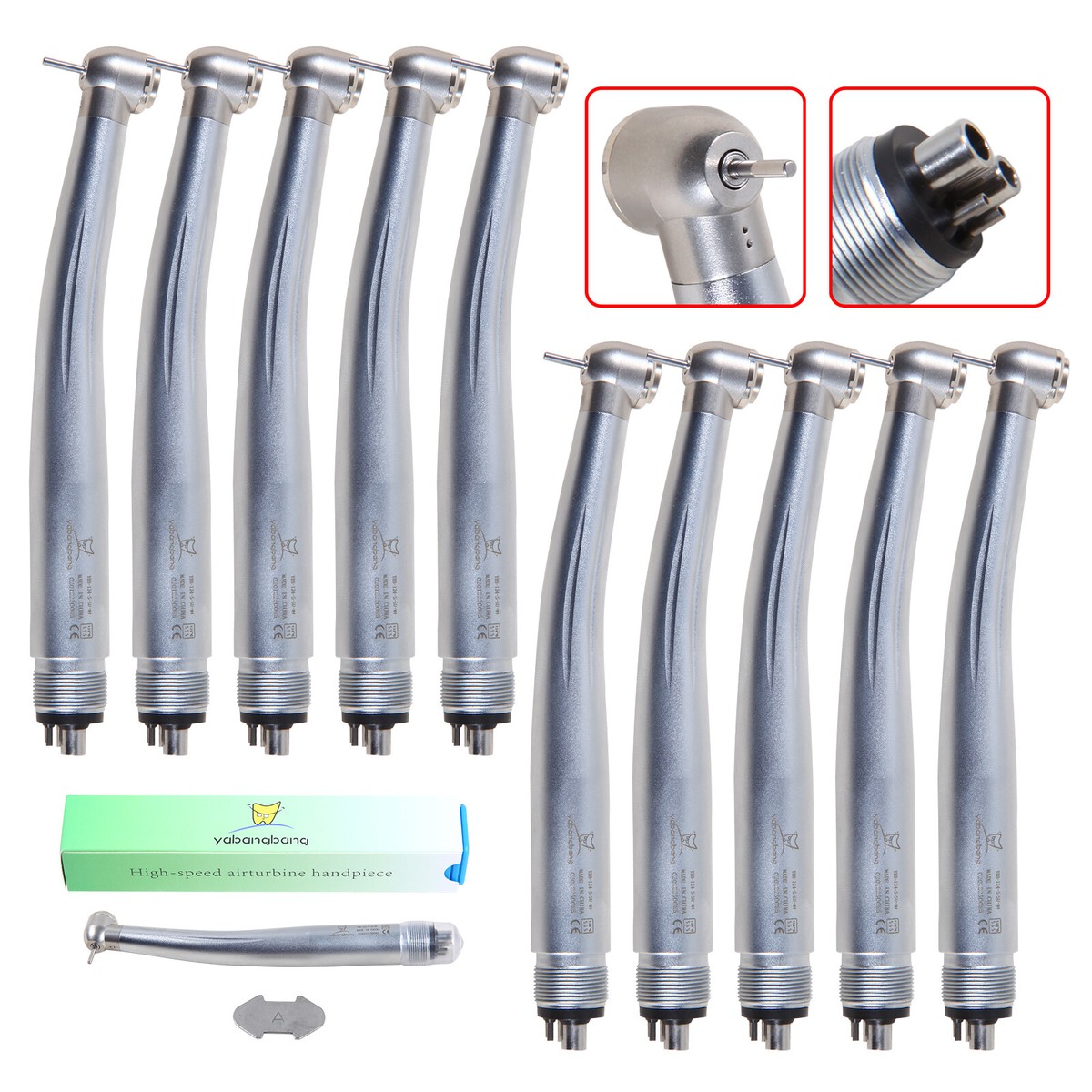 10* NSK Style Dental High Speed Turbine Handpiece Standard Head 4 Hole YBB-M4 OR