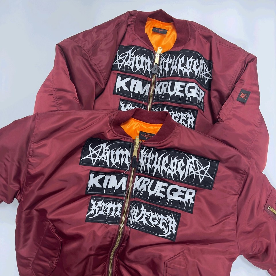 Kim Krueger Embroidered Patch Nylon Oversized Bomber ZipUp Hooded