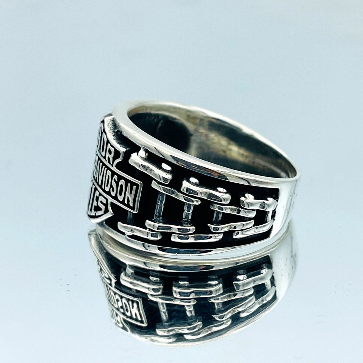 Mens Chain Model Harley Davidson 925 Sterling Silver Ring