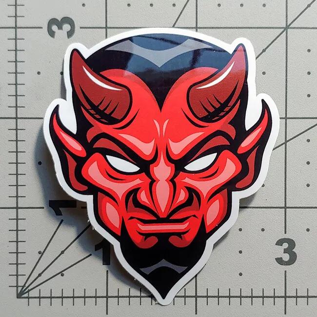 Red Devil Sticker 666 Demon Satan Devils Mascot Stickers & Decal Face Logo  USA