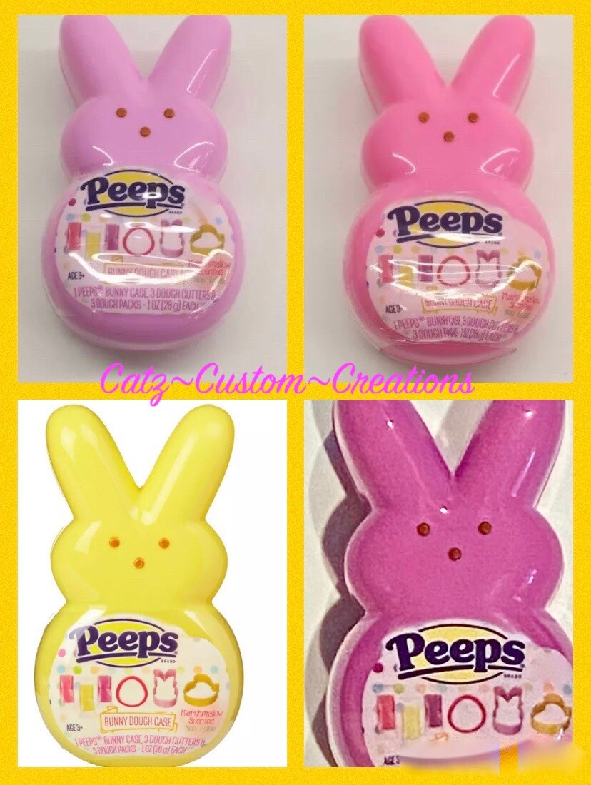 Easter Peeps Chick Bunny Play Dough Container Collectable Easter Peeps Chick Bunny Play Dough Container Collectable