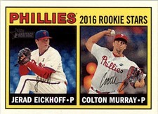 2016 Topps Heritage #173 Jerad Eickhoff/Colton Murray Philadelphia Phillies RC
