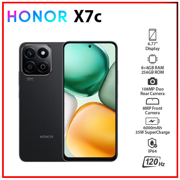 (New) HONOR X7c 8GB+256GB BLACK Dual SIM Octa Core Unlocked Android Cell Phone