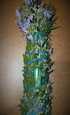 Lavender Rosemary Juniper Smudge 6+" Blessed, Infused Quartz, Reiki ,Magical!