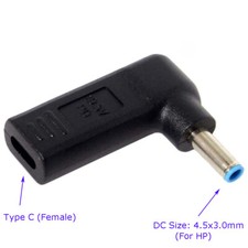 PD Adapter USB Type C Female to 4.5x3.0mm DC Tip Power Adapter for HP Laptops