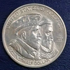 1924 Huguenot-Walloon Half Dollar 50c Commemorative