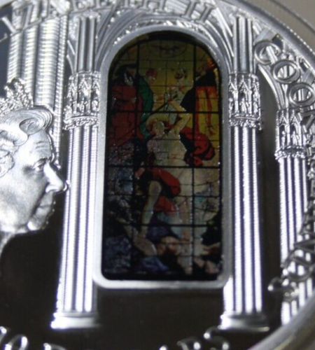 Islas Cook 10 dólares 2013 plata 50 gr. F6346 Windows of Heaven catedral de Milán - Imagen 7 de 13