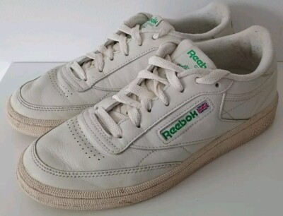 Reebok Club C 85 Damen weiß Schnürschuhe Low-Top Sneaker Größe 4,5 kreidefarben/grün Vintage