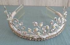 Tiara Bridal Flower Pearl and Rhinestone Crystal Combs Prom Wedding Princess