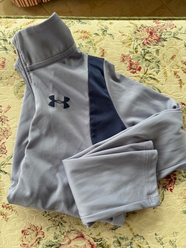 Girls Youth Under Armour Long Sleeve Pullover 1/4 Zip Purple Gray Blue Med YM - Picture 7 of 7