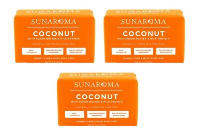 BL Sunaroma Soap Bar Coconut 8 oz - THREE PACK
