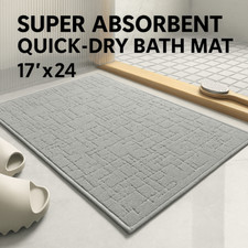 Super Absorbent Quick Dry Bath Mat 17"x24" Non Slip Thin Mat Rug Washable Floor
