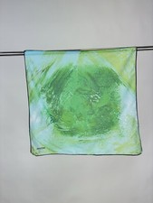 Vintage Halston Cotton Blue and Green Scarf Abstract Print AS IS