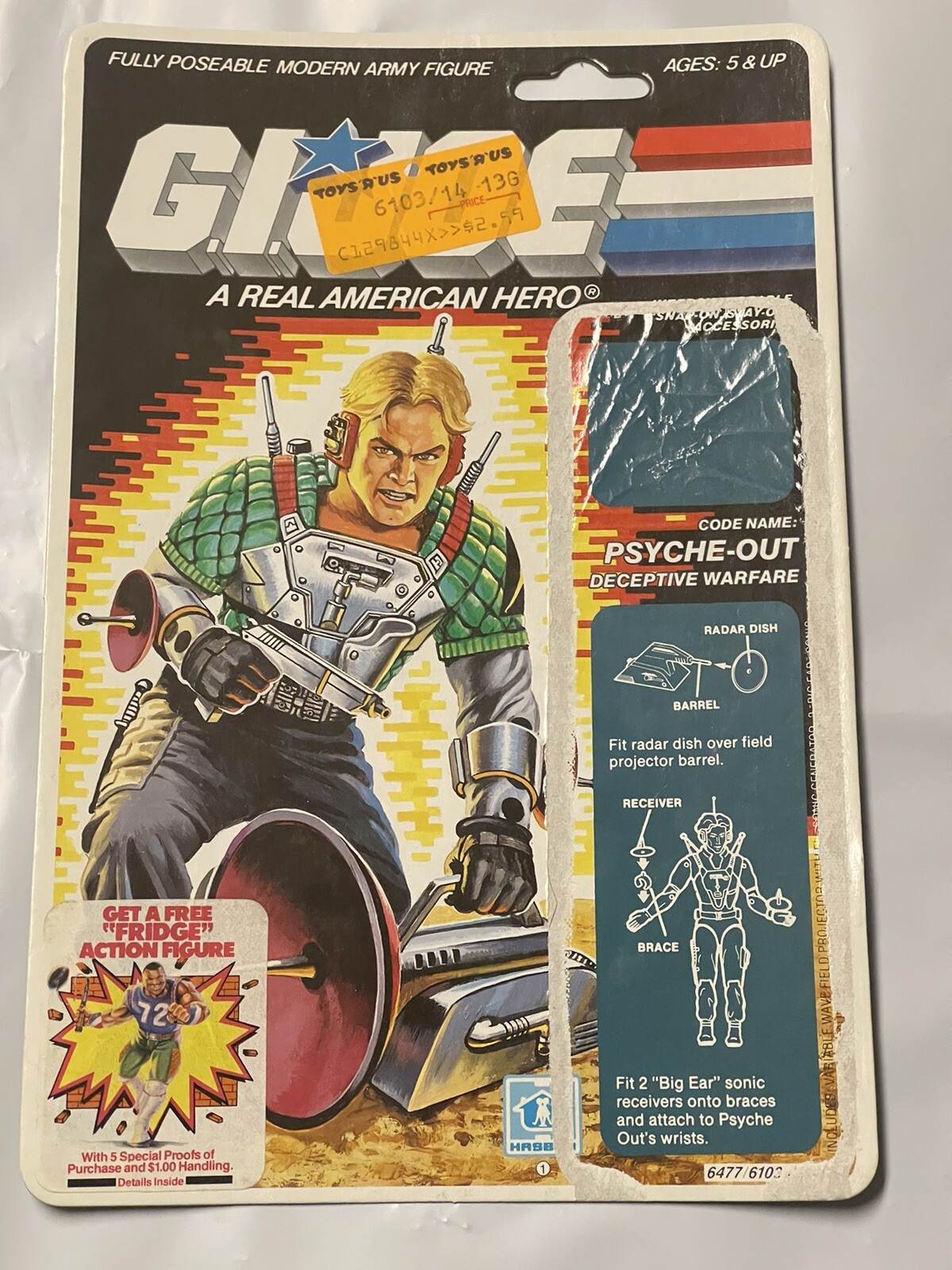 GI Joe Vintage Psyche-Out Uncut File Card Only